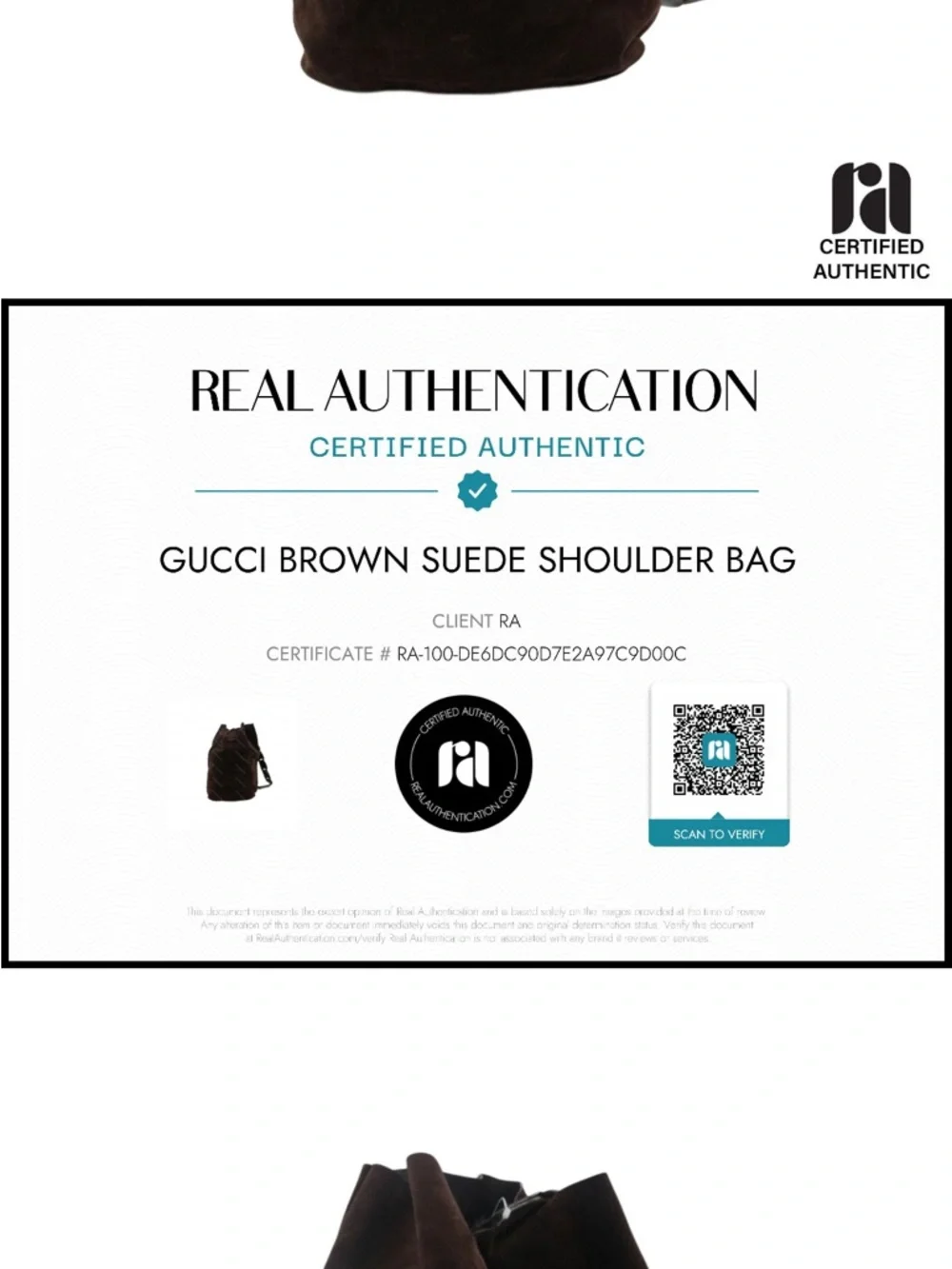 Gucci TomFord Era BrownSuede Bucket Shoulder Bag Chunky Link Strap Authenticated